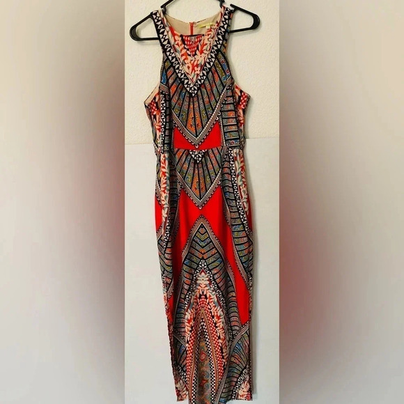 Gianni Bini boho pattern Maxi Dress size M - Picture 1 of 8